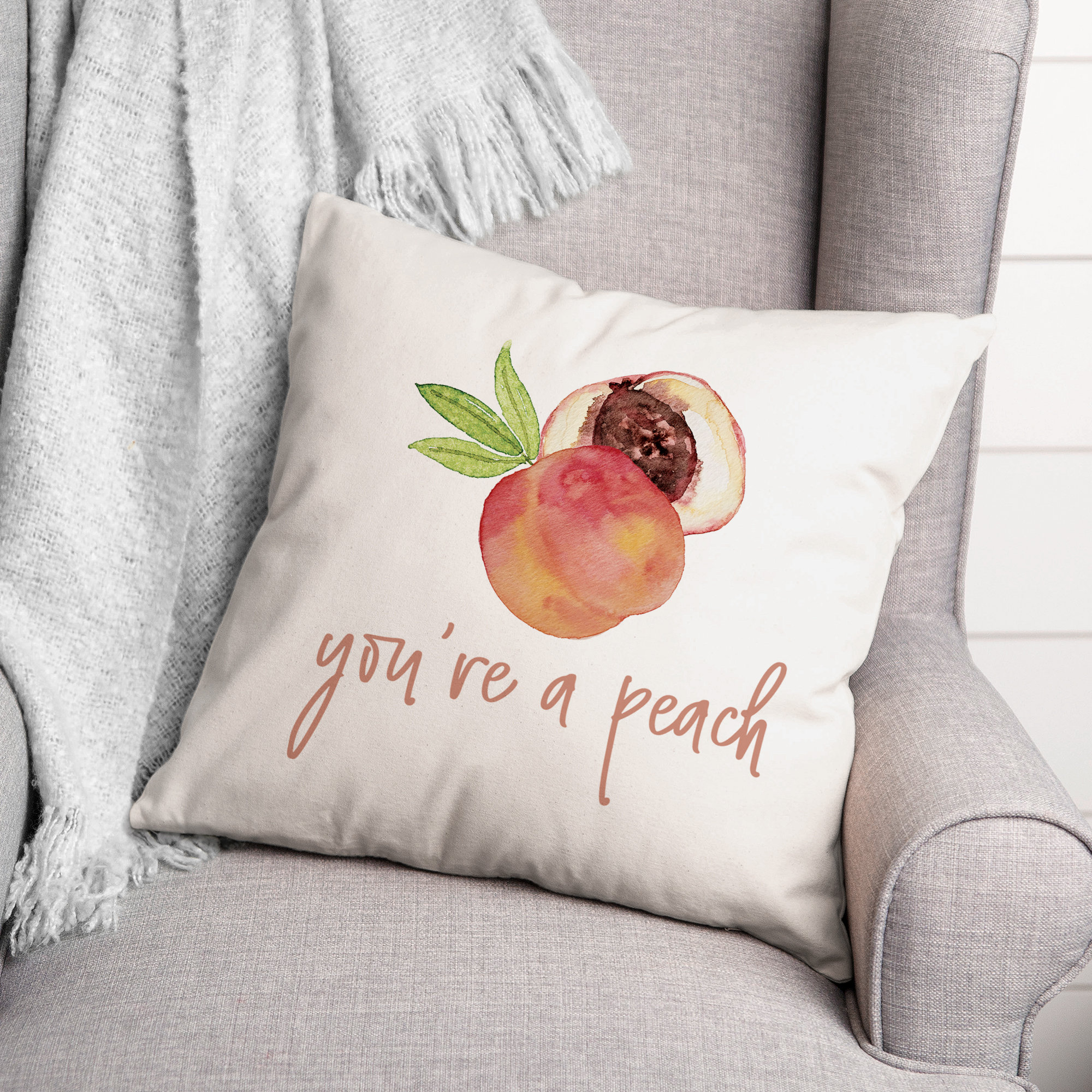 Peach throw pillow sale